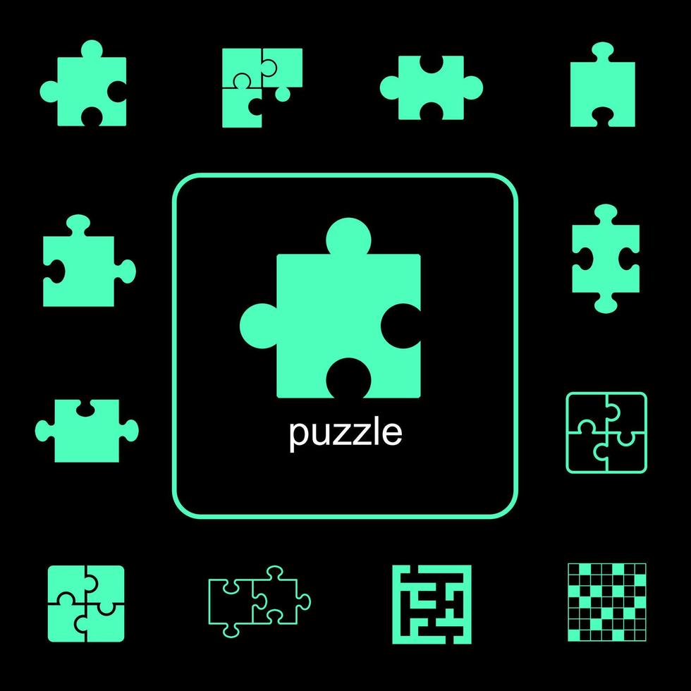 puzzle, icona pezzo di puzzle vettore