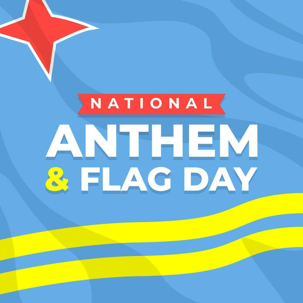 nazionale inno e bandiera giorno illustrazione vettore sfondo, il giorno di aruba. vettore eps 10