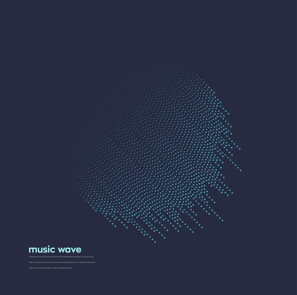 onda sonora vettoriale. equalizzatore digitale colorato astratto. grafico dell'onda audio di frequenza e spettro illustrazione vettoriale su sfondo scuro.