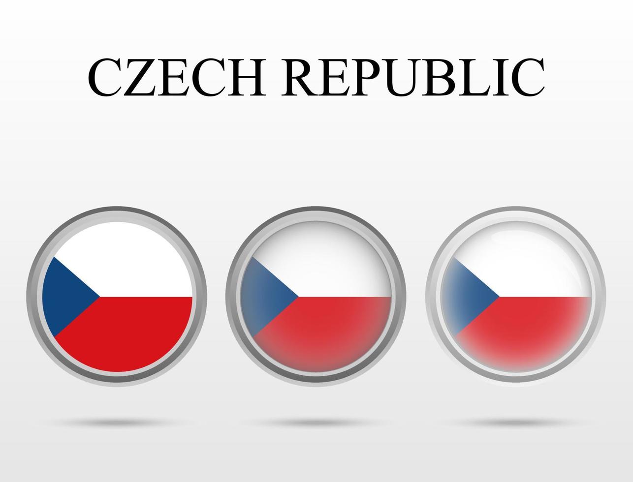 bandiera della repubblica ceca a forma di cerchio vettore