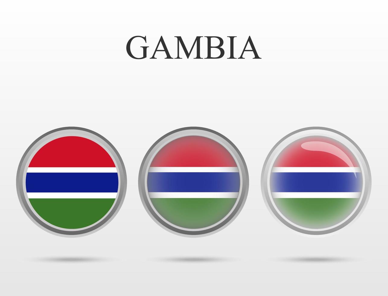 bandiera del gambia a forma di cerchio vettore