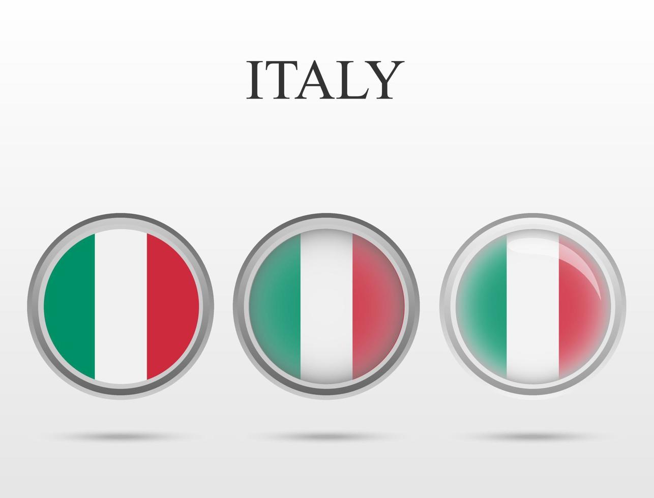 bandiera dell'italia a forma di cerchio vettore
