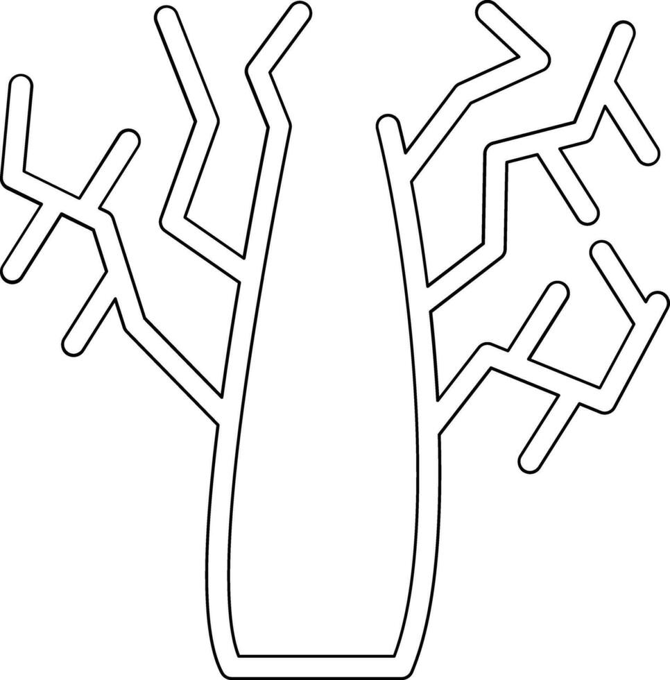 asciutto albero vettore icona