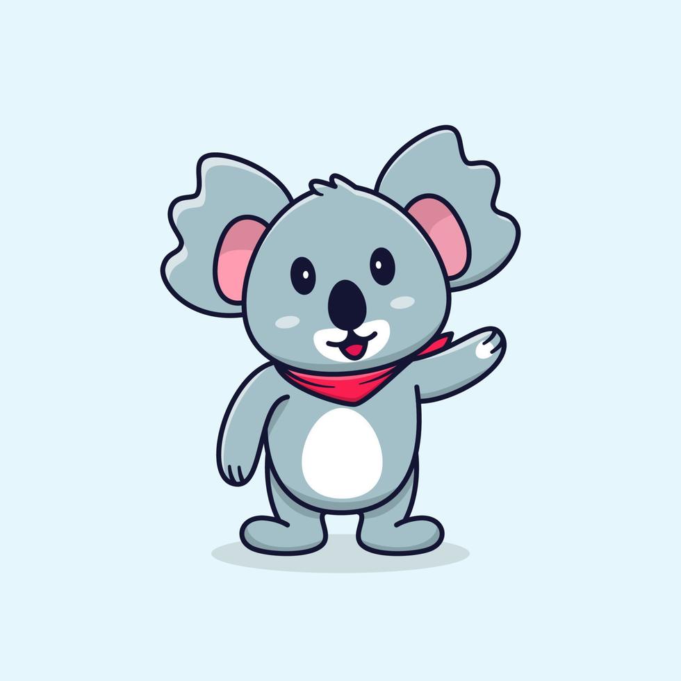 carino koala agitando la mano e sorridendo fumetto illustrazione vettoriale