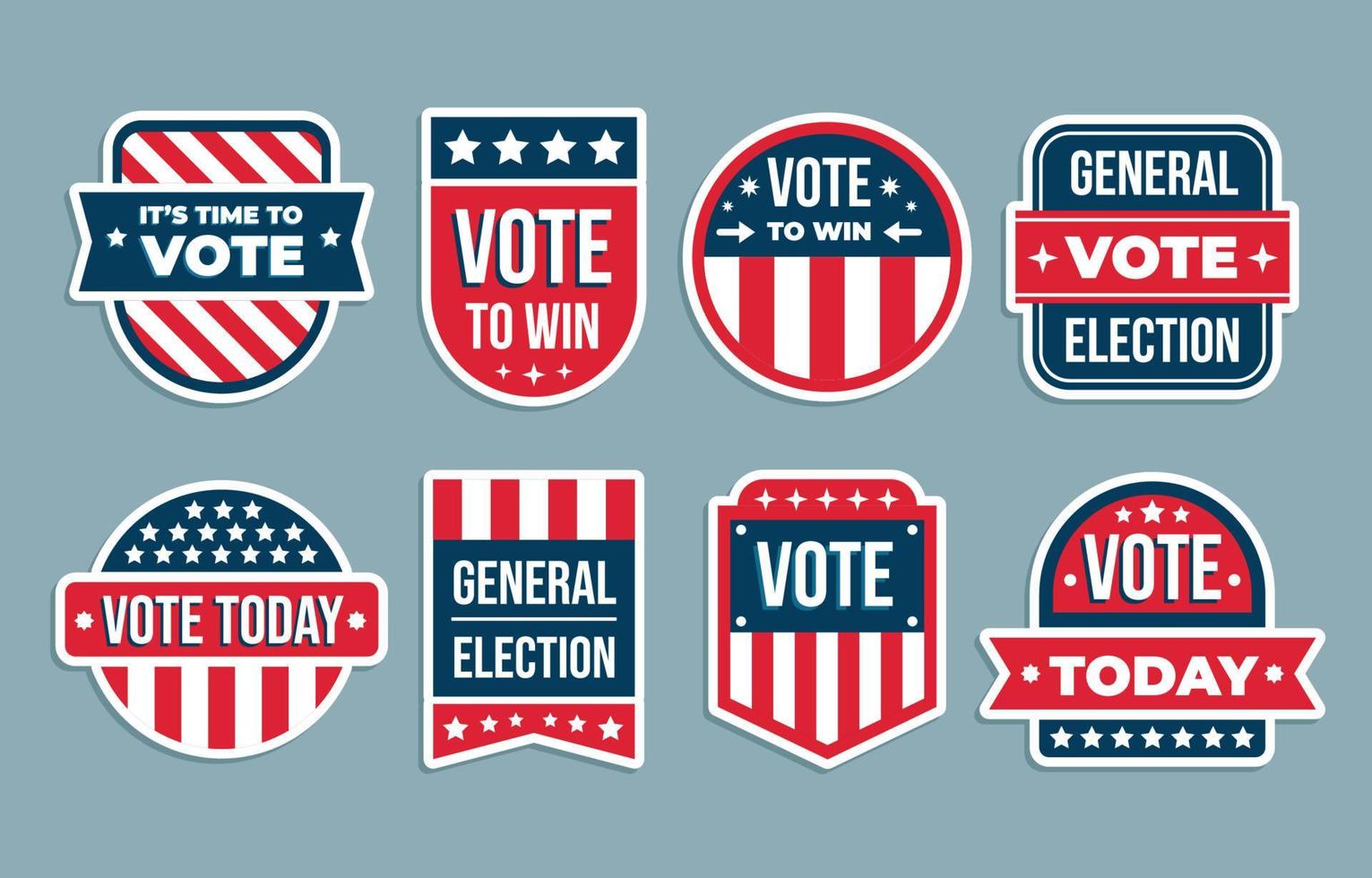 set di adesivi per le elezioni generali americane vettore