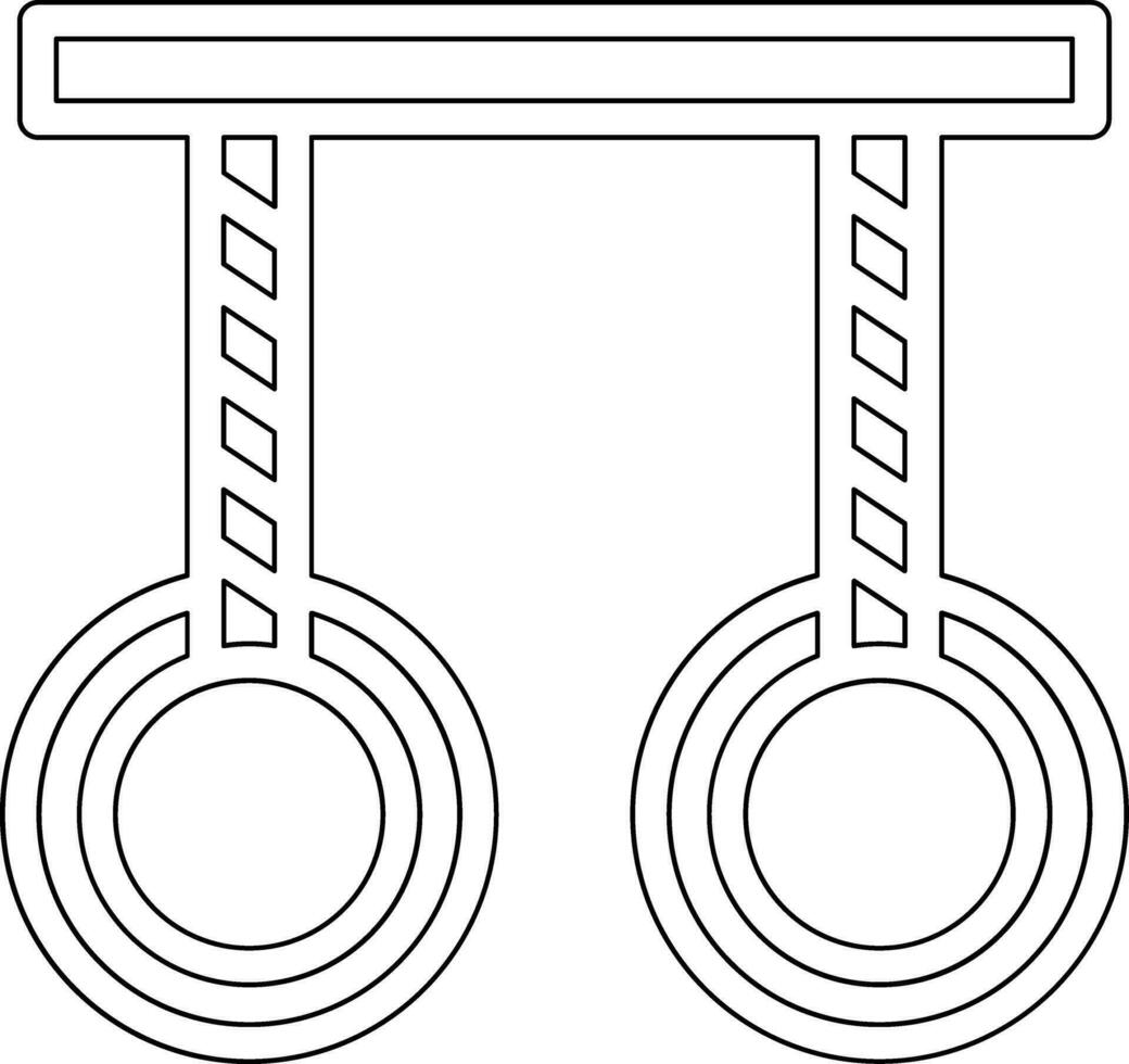Palestra anelli vettore icona