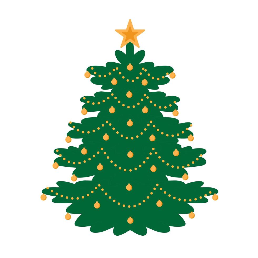 albero di natale decorato. illustrazione vettoriale