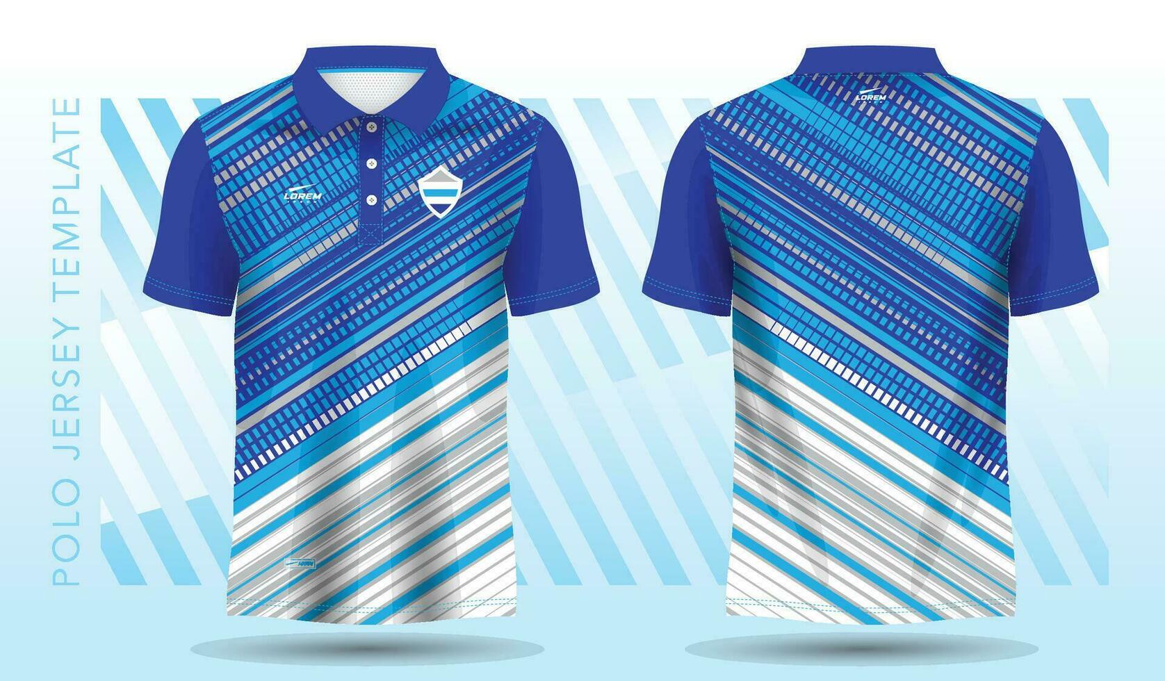 blu polo sport maglia modello design vettore