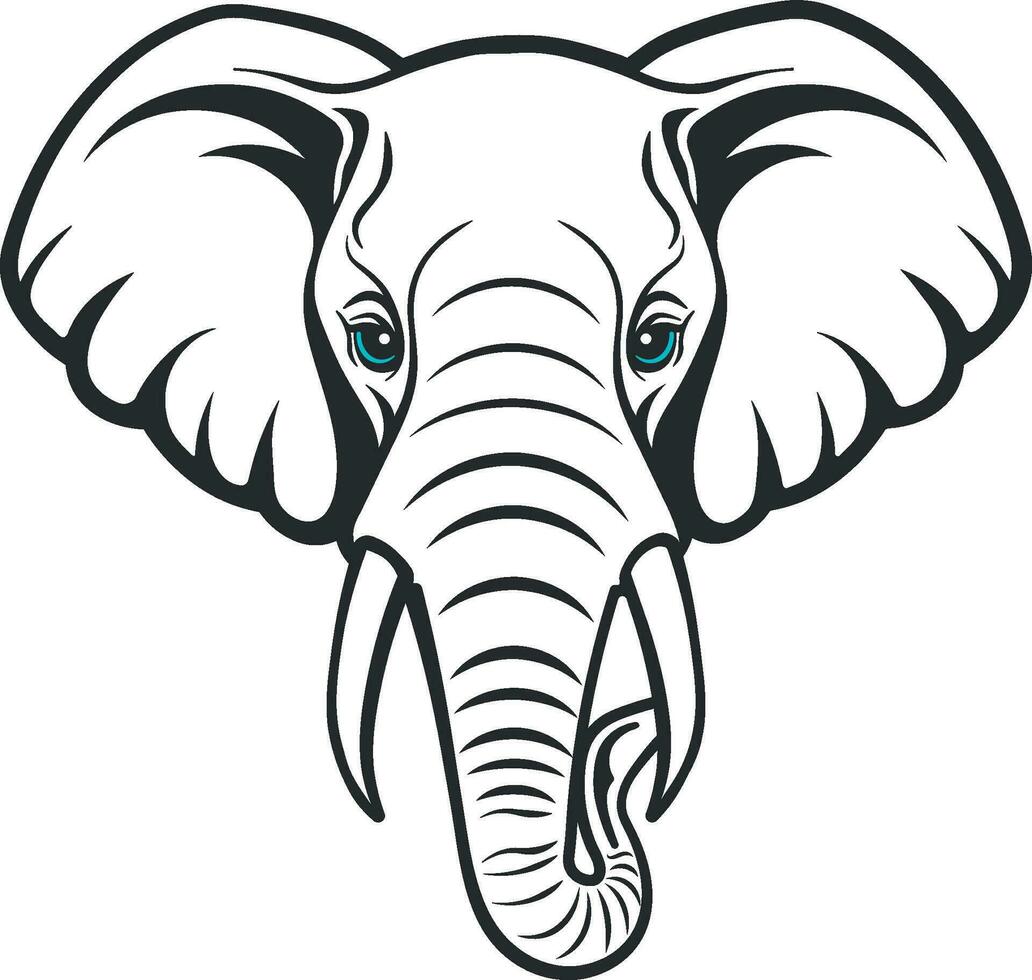 elefante testa silhouette senza sfondo vettore