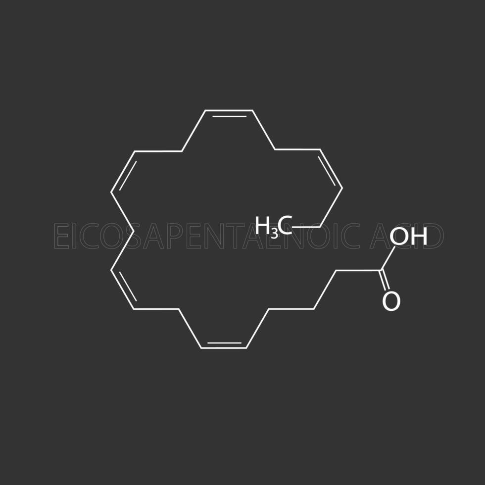eicosapentaenoico acido molecolare scheletrico chimico formula vettore