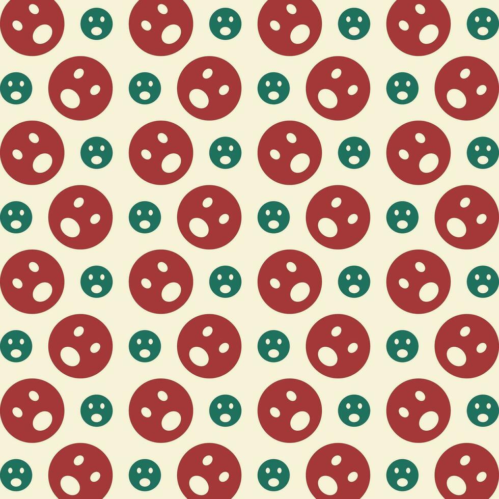 sorpreso emoji rosso verde di moda vettore design ripetendo modello illustrazione