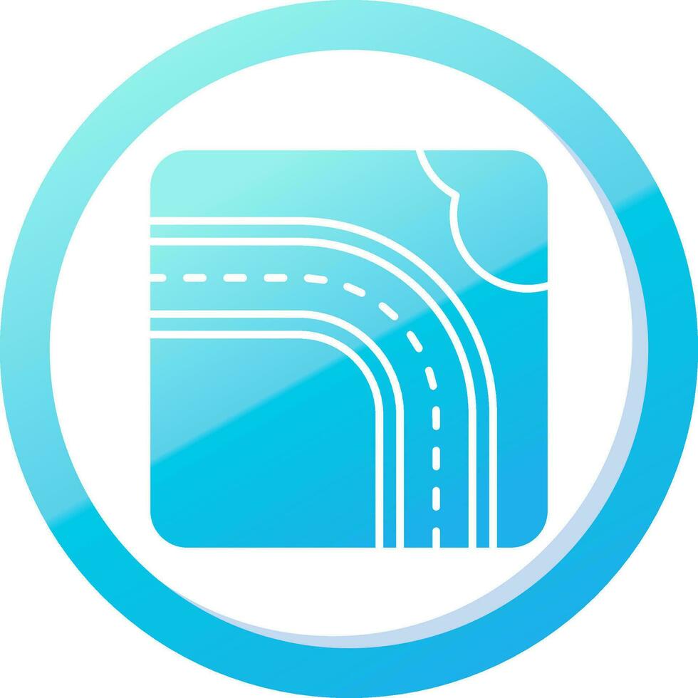 autostrada solido blu pendenza icona vettore