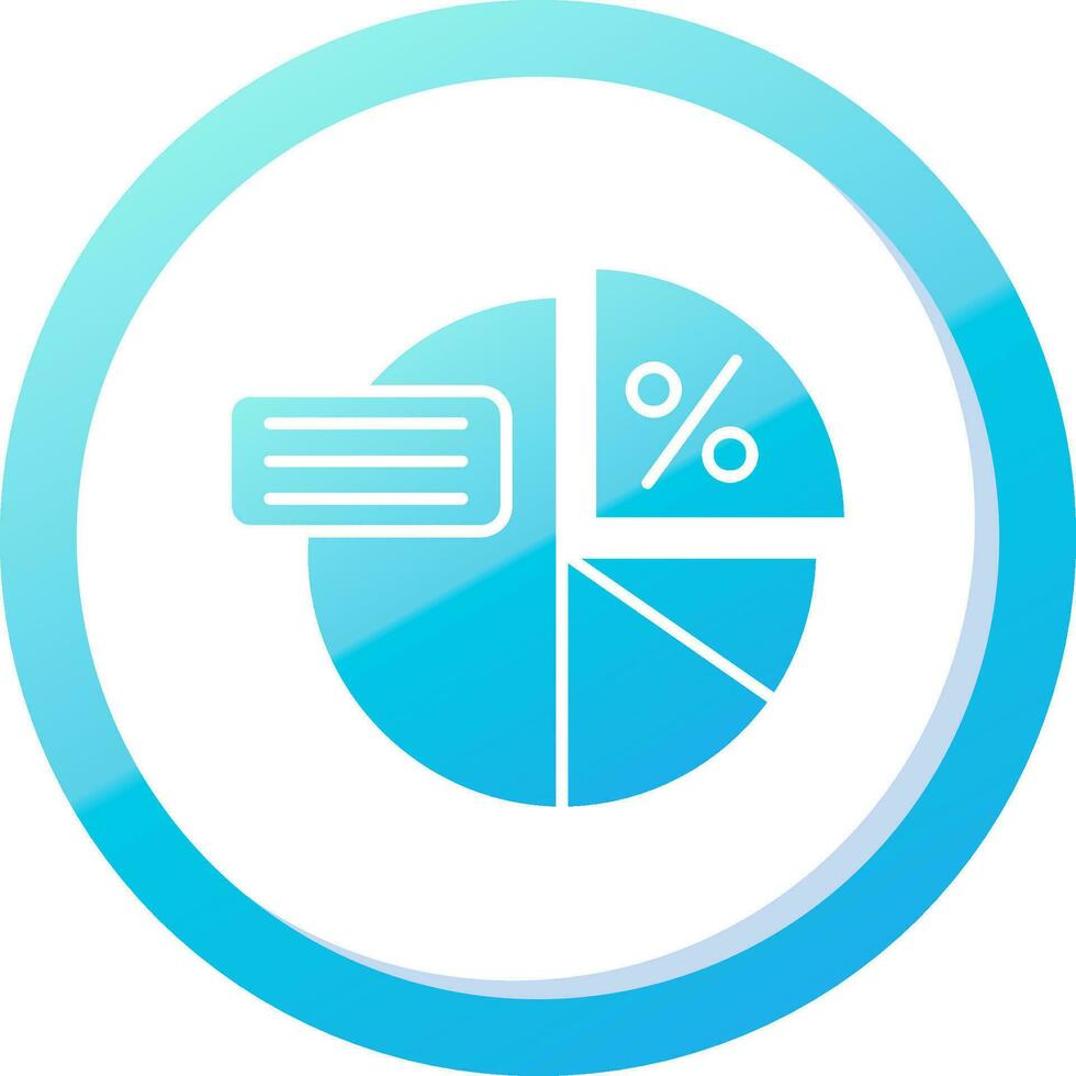 torta grafico solido blu pendenza icona vettore