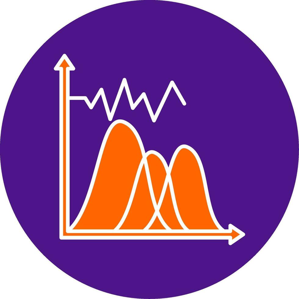 onda grafico linea pieno cerchio icona vettore