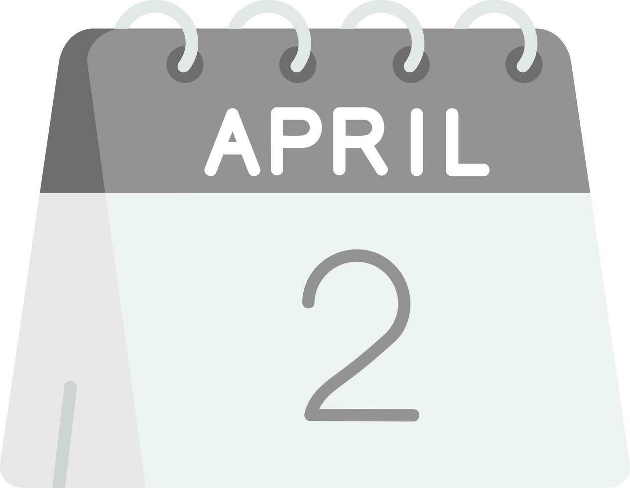 2 ° di aprile grigio scala icona vettore