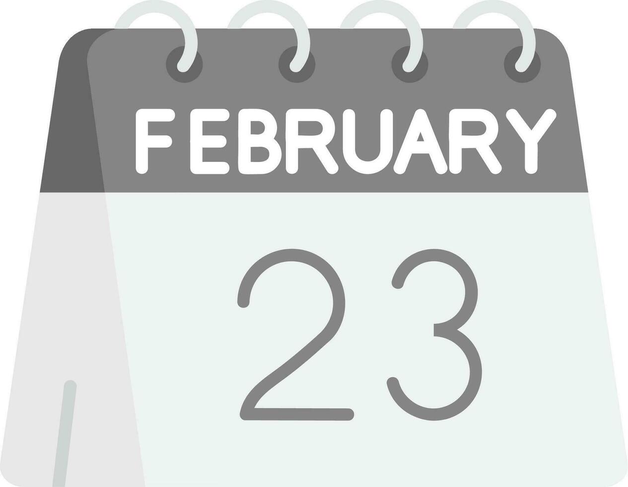 23 di febbraio grigio scala icona vettore