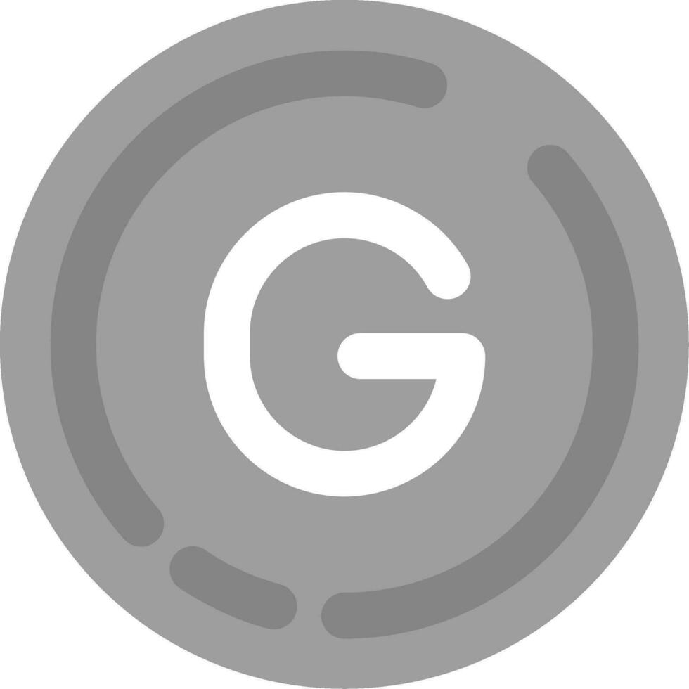 lettera g grigio scala icona vettore