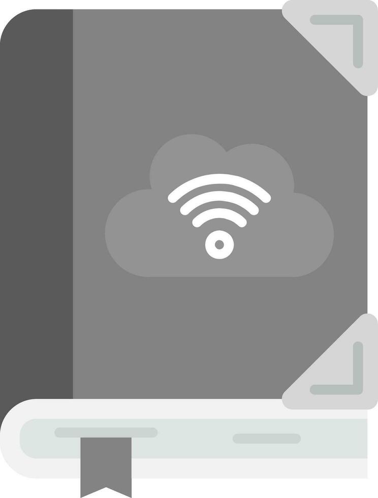 nube biblioteca grigio scala icona vettore