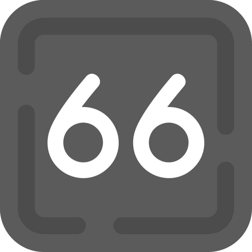 sessanta sei grigio scala icona vettore