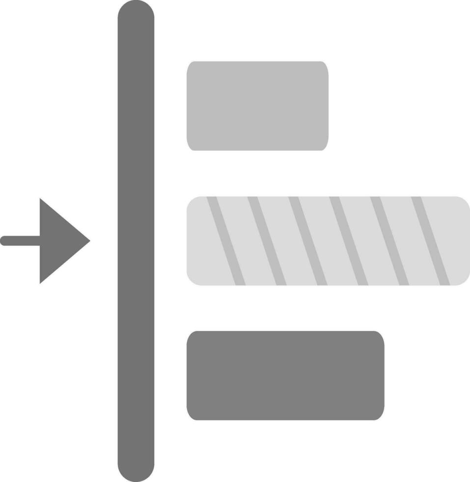 sinistra allineamento grigio scala icona vettore