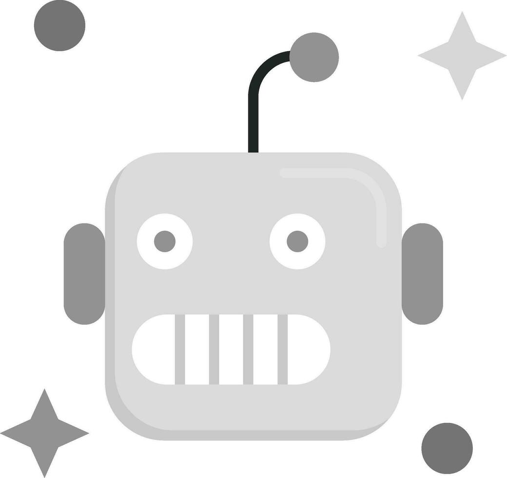 robot grigio scala icona vettore