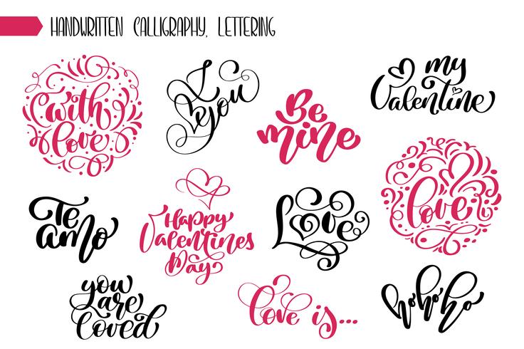 Impostare la frase calligrafia di San Valentino vettore