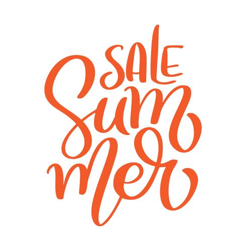 Modello di carta Summer Sale. Lettere disegnate a mano vettore