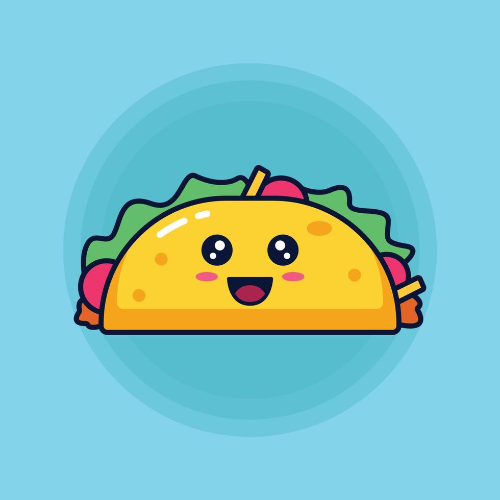 simpatico personaggio tacos illustrazione vettoriale