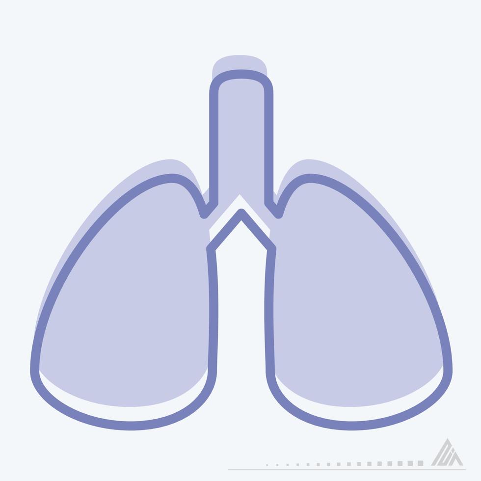 icona vettore di polmoni - stile bicolore