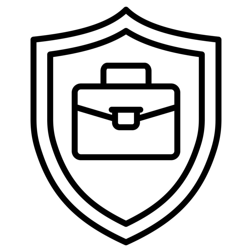 portafoglio protettore icona linea vettore illustrazione