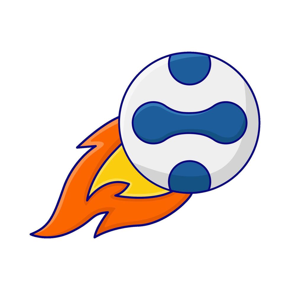 calcio palla con fuoco illustrazione vettore