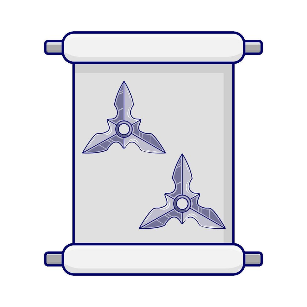 shuriken nel rotolo carta illustrazione vettore
