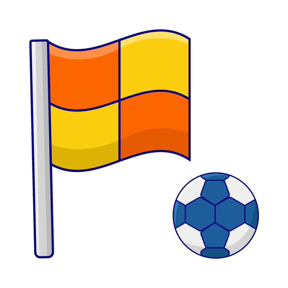 bandiera con calcio palla illustrazione vettore