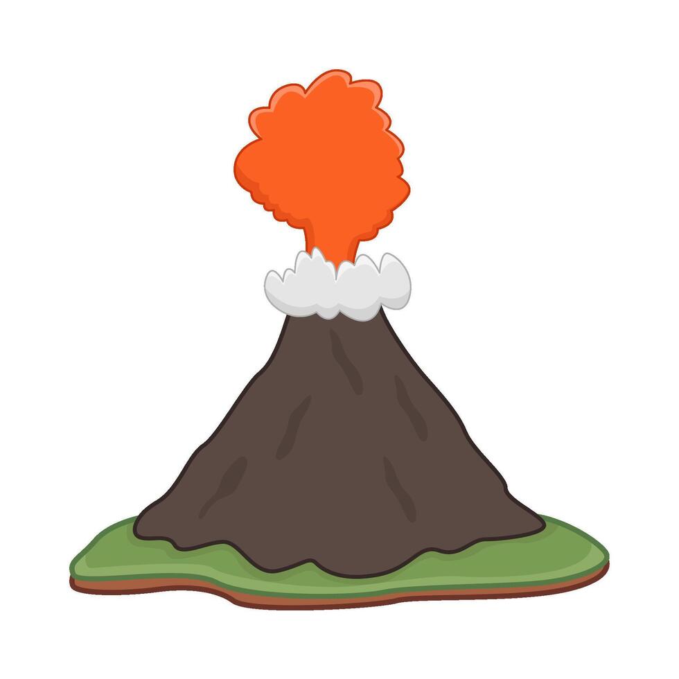 vulcano lava fuoco con Fumo illustrazione vettore