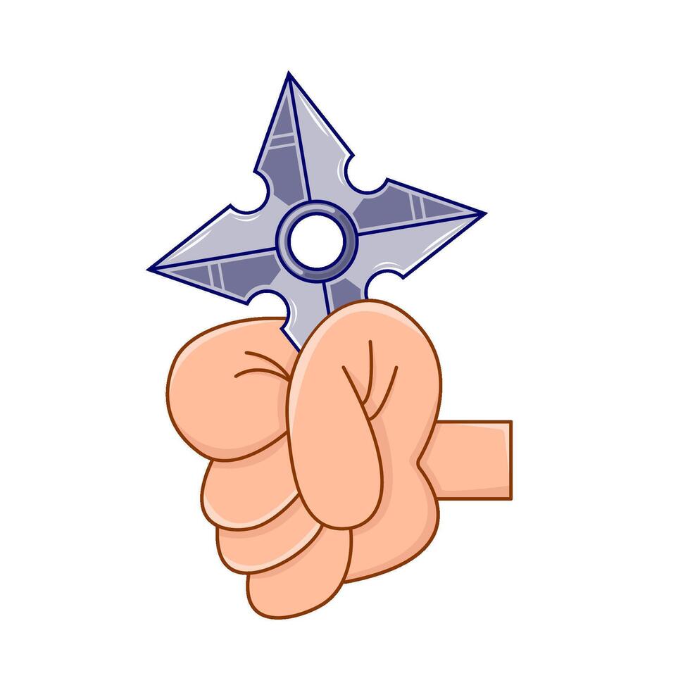 shuriken nel mano illustrazione vettore