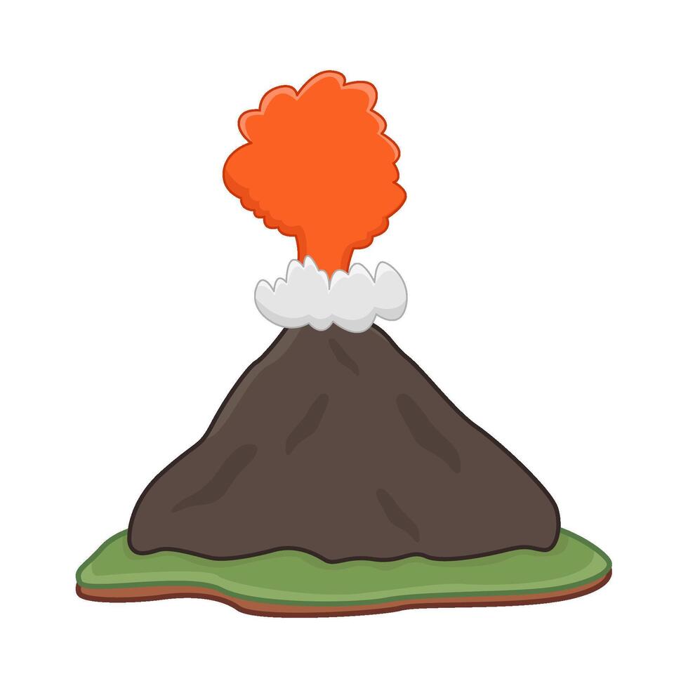 vulcano lava fuoco con Fumo illustrazione vettore