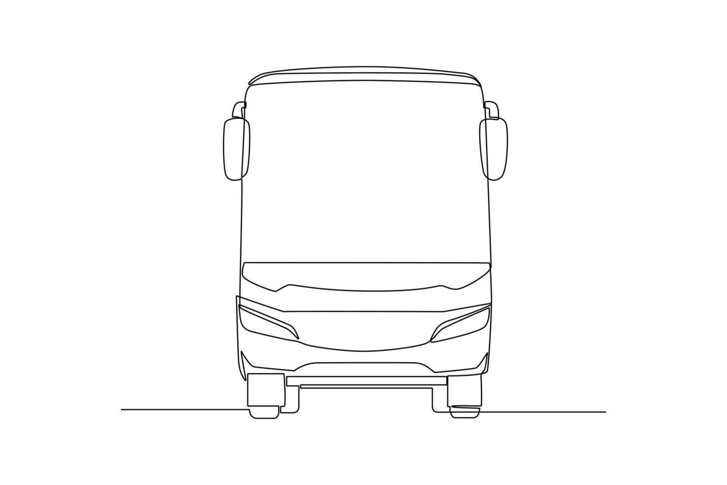 continuo uno linea disegno moderno autobus. terra mezzi di trasporto concetto. scarabocchio vettore illustrazione.