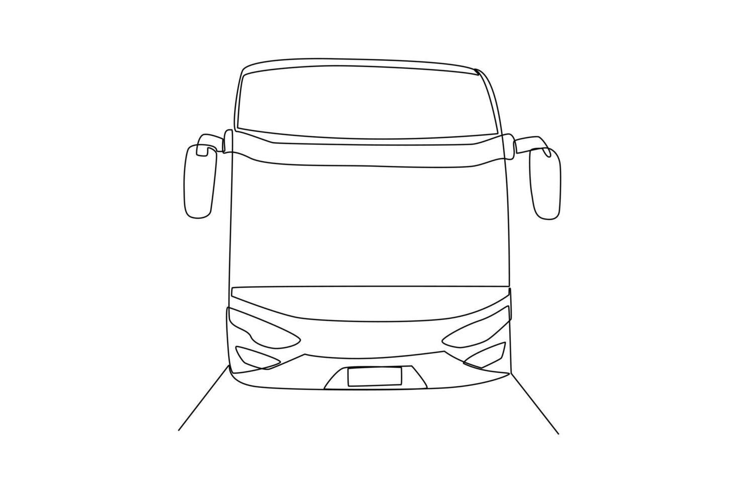 continuo uno linea disegno moderno autobus. terra mezzi di trasporto concetto. scarabocchio vettore illustrazione.