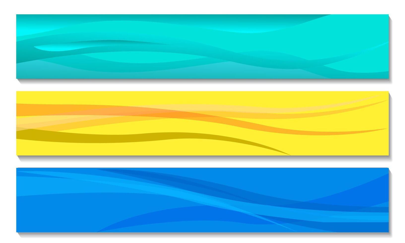 impostato di banner con blu e giallo onde. vettore illustrazione. eps 10