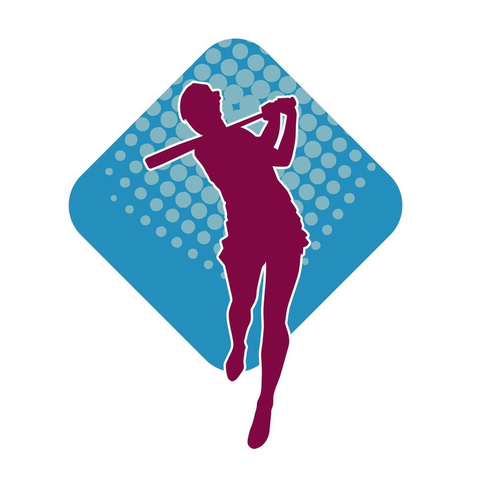 silhouette di un' femmina baseball pastella giocatore nel azione posa. silhouette di un' donna atleta giocando baseball sport come un' pastella. vettore
