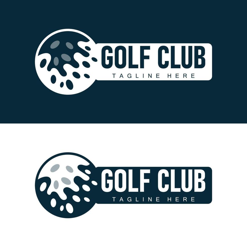 golf club logo design e all'aperto sport vettore golf bastone e palla modello illustrazione