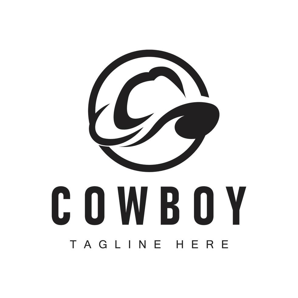 cowboy cappello logo vettore cappello illustrazione linea Texas rodeo cowboy modello design