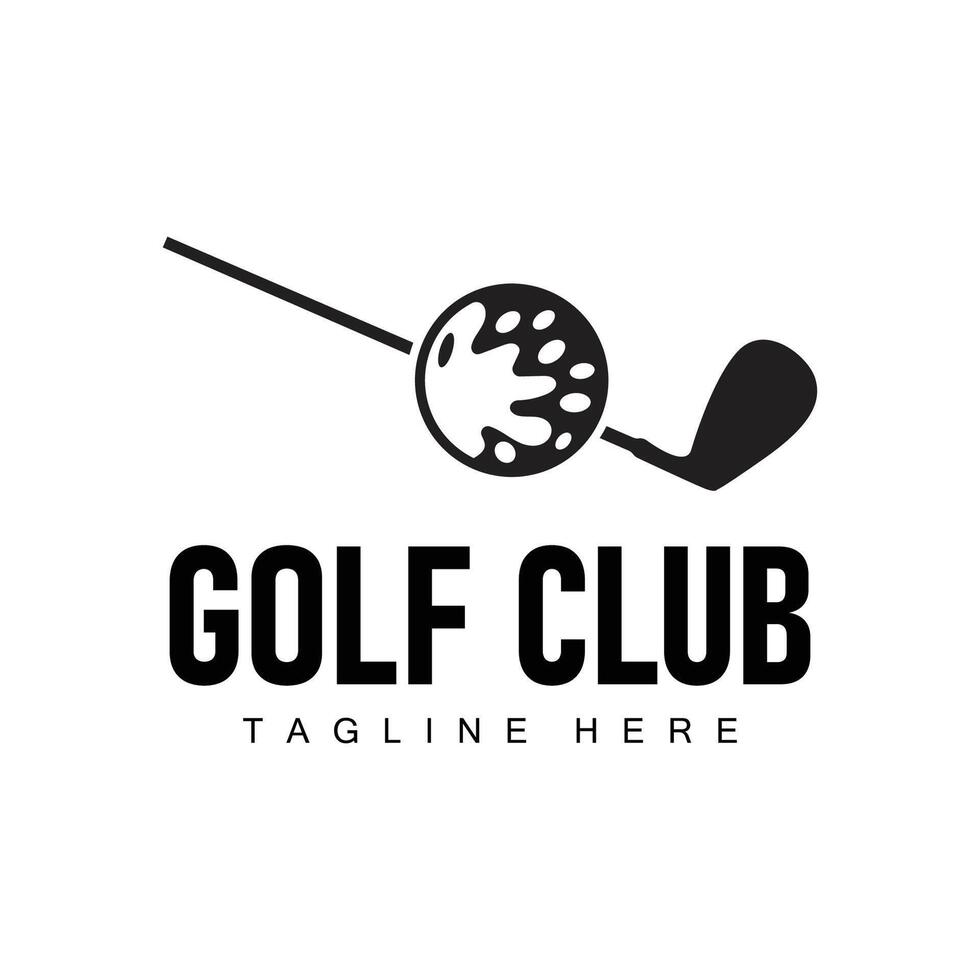 golf club logo design e all'aperto sport vettore golf bastone e palla modello illustrazione