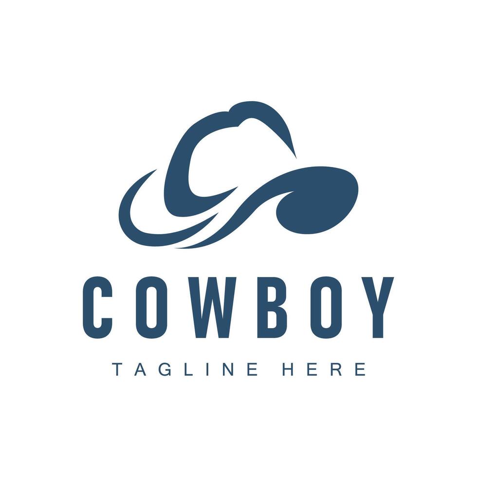 cowboy cappello logo vettore cappello illustrazione linea Texas rodeo cowboy modello design