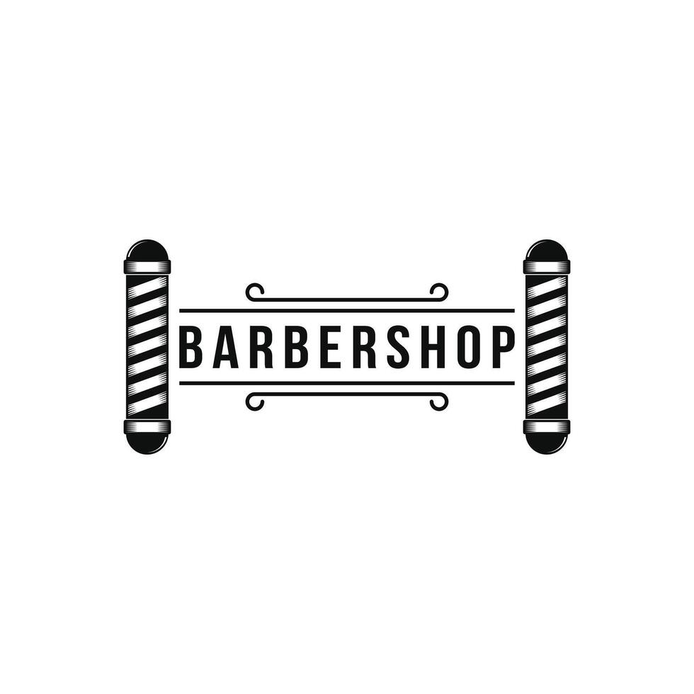 Vintage ▾ retrò stile barbiere negozio logo design idea vettore