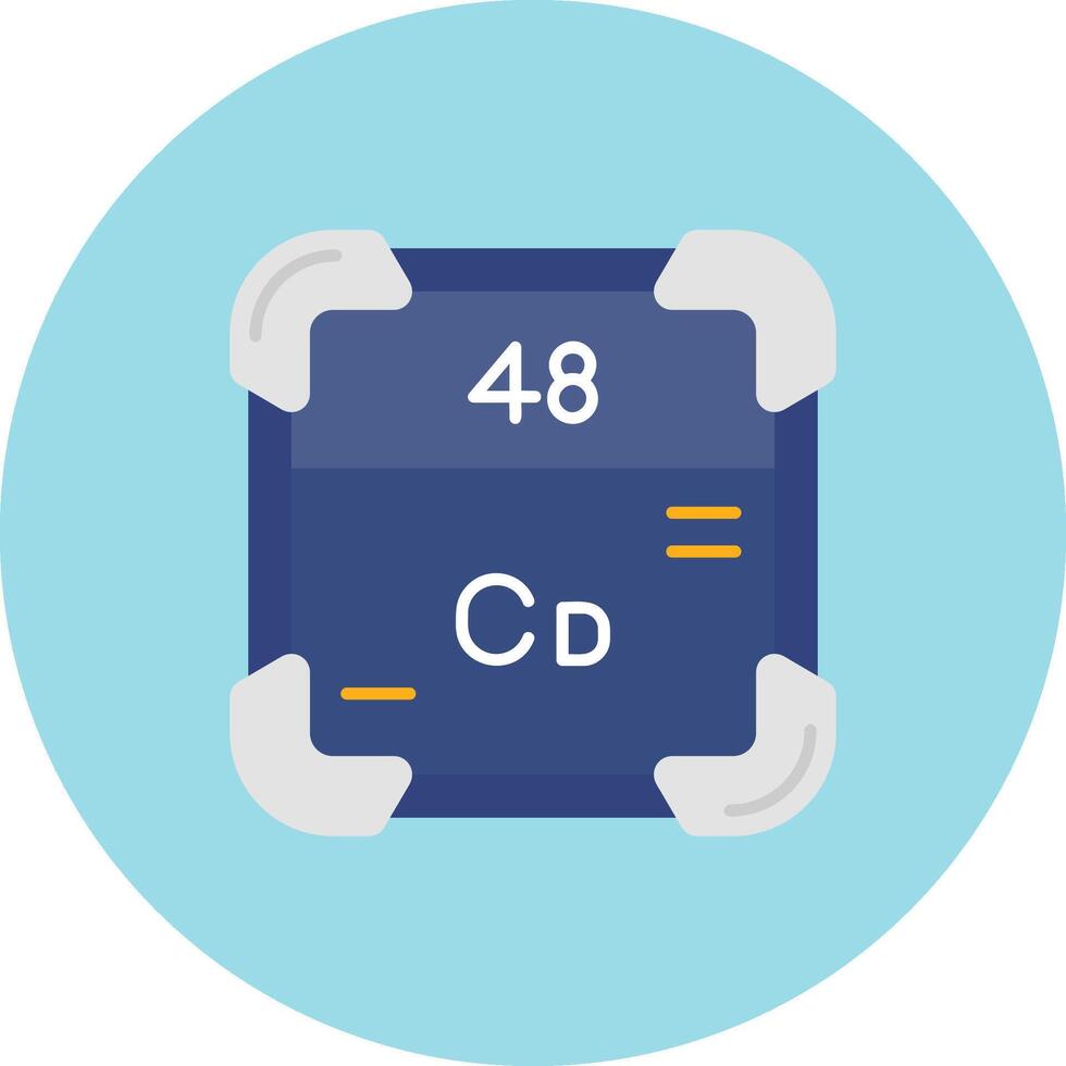 cadmio piatto cerchio icona vettore