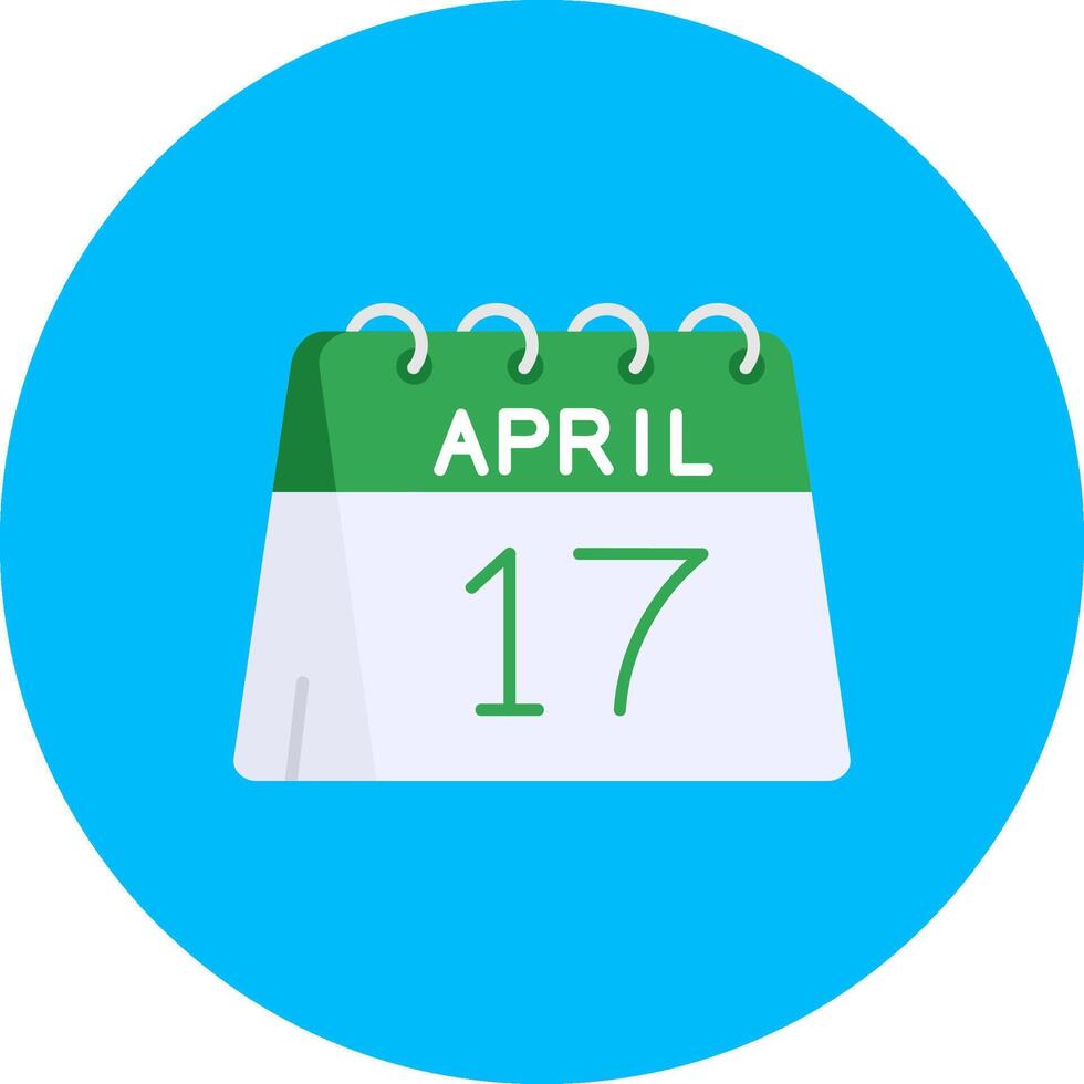 17 ° di aprile piatto cerchio icona vettore