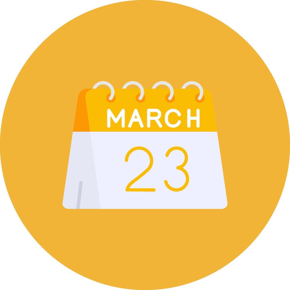 23 di marzo piatto cerchio icona vettore