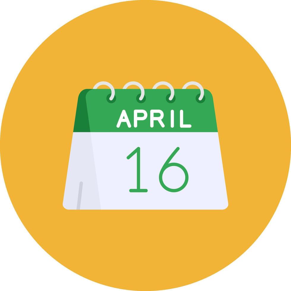 16 ° di aprile piatto cerchio icona vettore