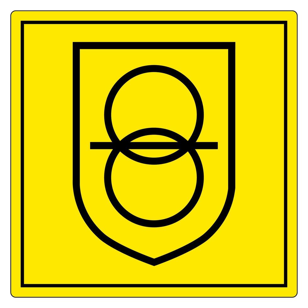 segno di simbolo del trasformatore di isolamento di sicurezza isolato su sfondo bianco, illustrazione eps.10 di vettore